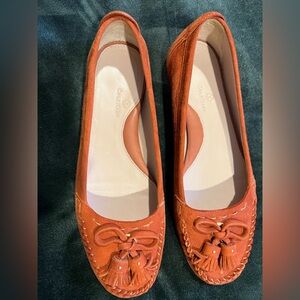 Cole Haan Women's Rust Suede Moccasin Flats